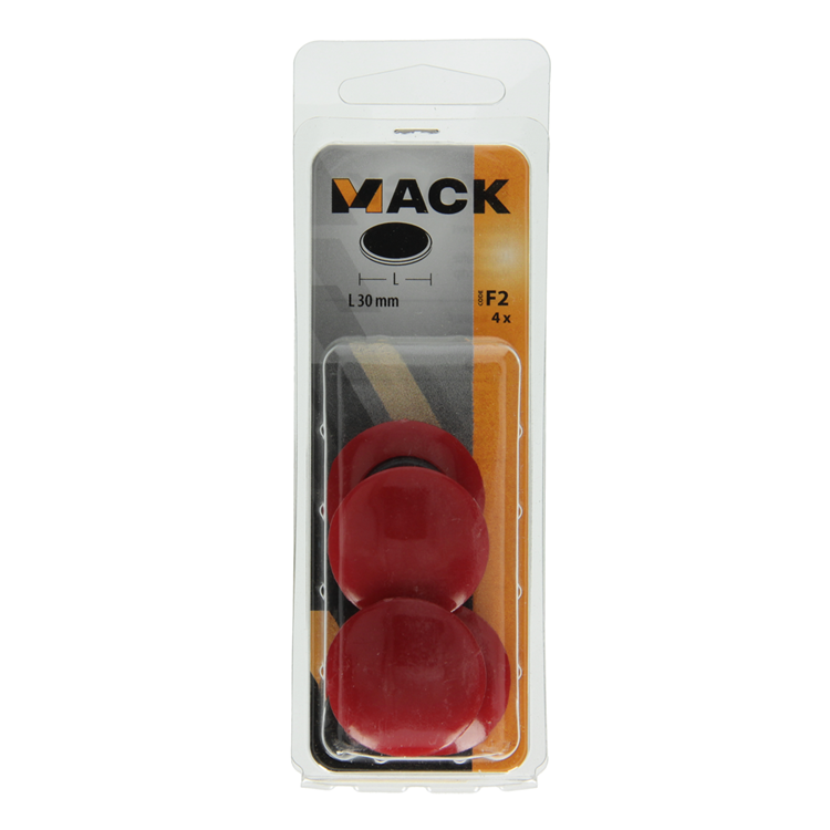 Mack 1003662 - aimant pour tableau noir plastique rouge 4 pcs 30mm | 10 pièces