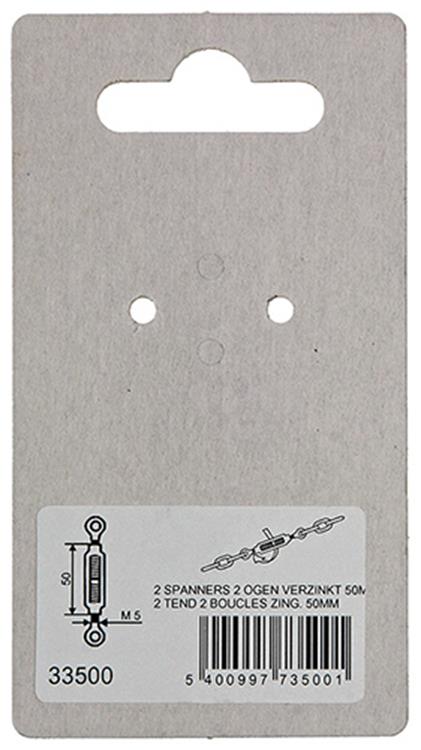 Mack 1008470 - 2 tendeurs 2 yeux m5 x 50mm galvanisé | 10 pièces