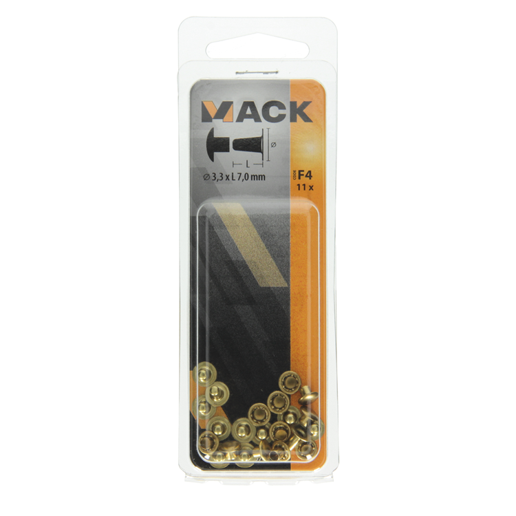 Mack 1019714 - rivet laiton 11 pcs 3,3 x 7,0mm | 10 pièces