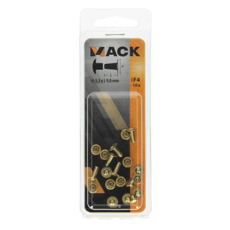 Mack 1019715 - rivets en laiton 10 pcs 3,3 x 9,0mm | 10 pièces