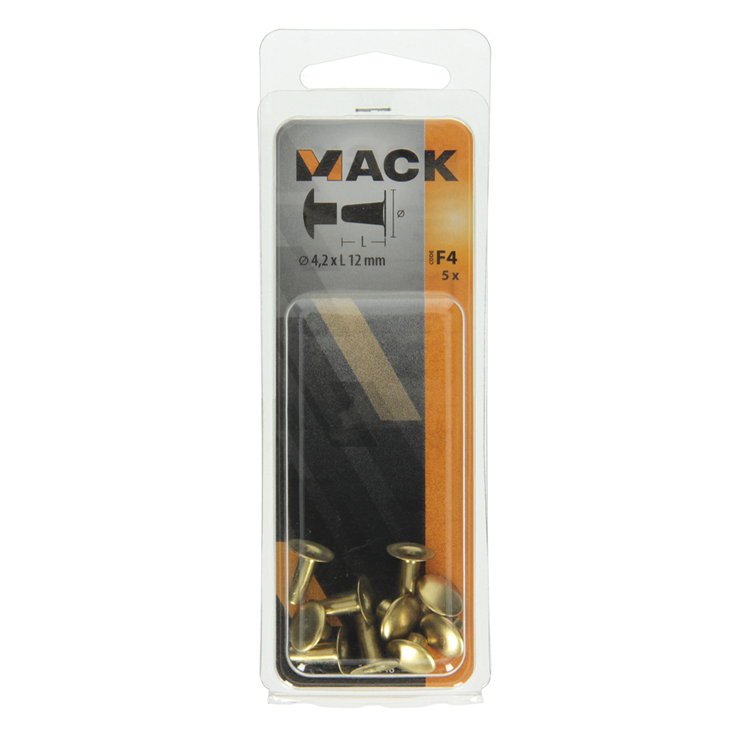 Mack 1019718 - rivet laiton 5 pcs 4,2 x 12 mm | 10 pièces