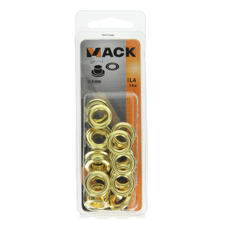Mack 1017874 - anneaux de voile en laiton 14 pcs 8mm | 10 pièces