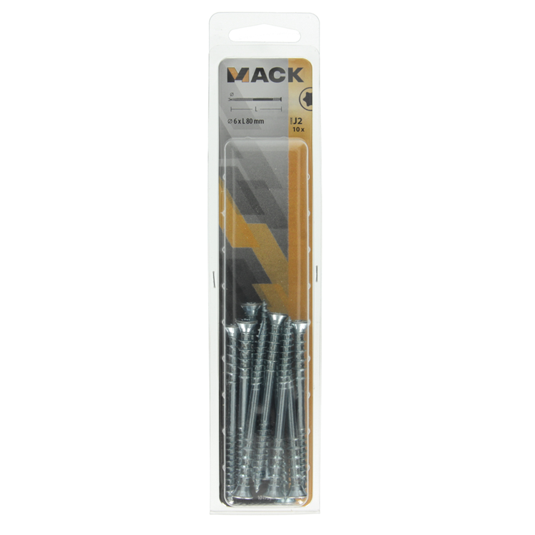 Mack 1019726 - vis de réglage galvanisée 10 pcs 6 x 80 mm | 5 pièces