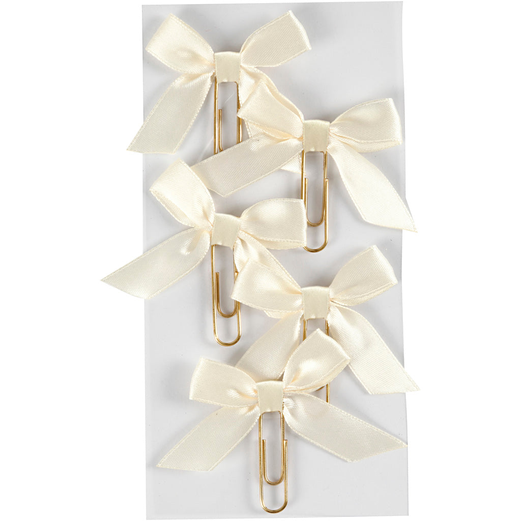 Trombones Creativ company, taille 40x70 mm, blanc cassé, 5 pièces 1 boîte