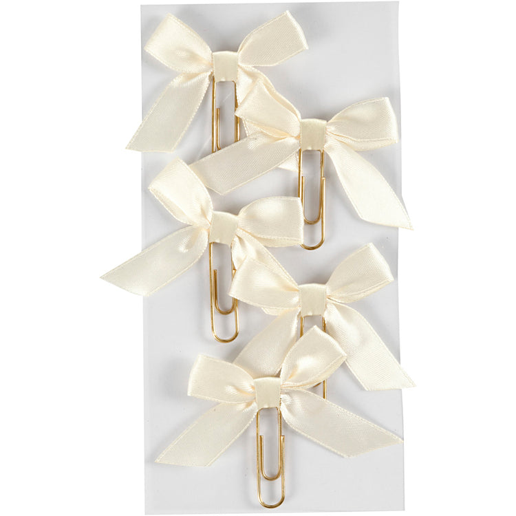 Trombones Creativ company, taille 40x70 mm, blanc cassé, 5 pièces 1 boîte