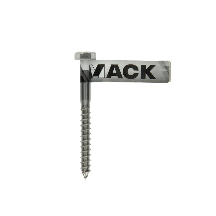 Mack 1019771 - boulon fileté à bois acier inoxydable 1pc 8 x 80 mm | 10 pièces