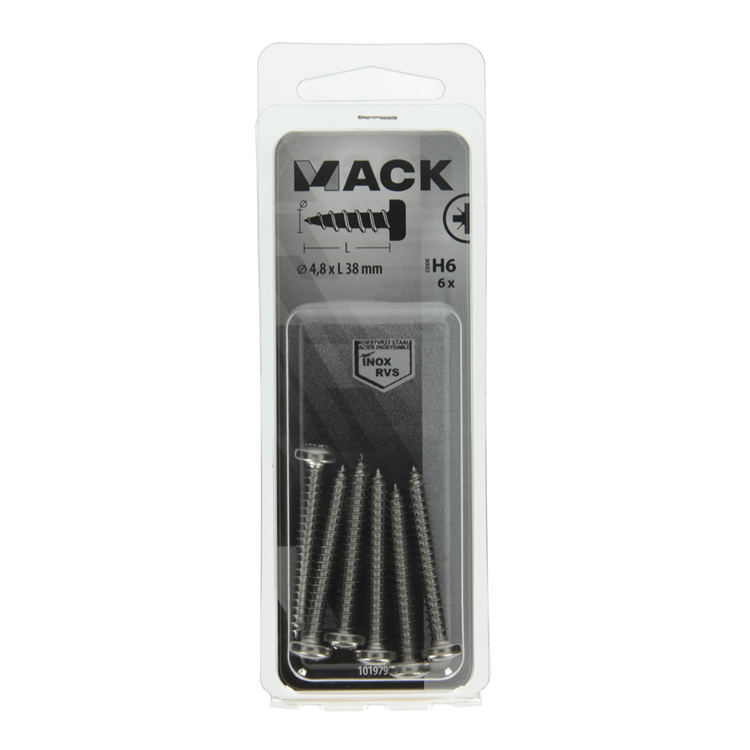 Mack 1019796 - vis autotaraudeuse culasse A2 6 pcs 4,8 x 38 mm | 10 pièces