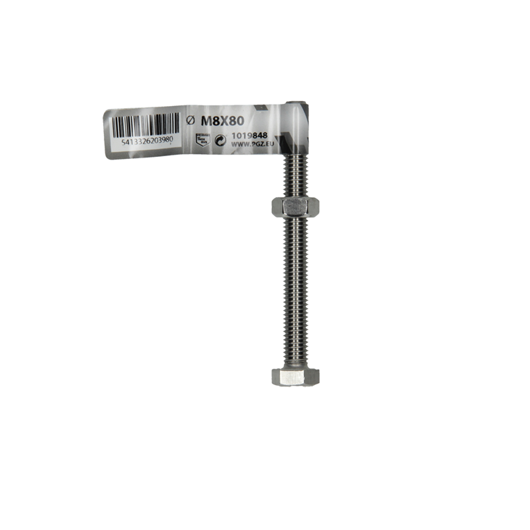 Mack 1019848 - boulon de robinet + écrou en acier inoxydable 1 pièce m8x80 | 10 pièces