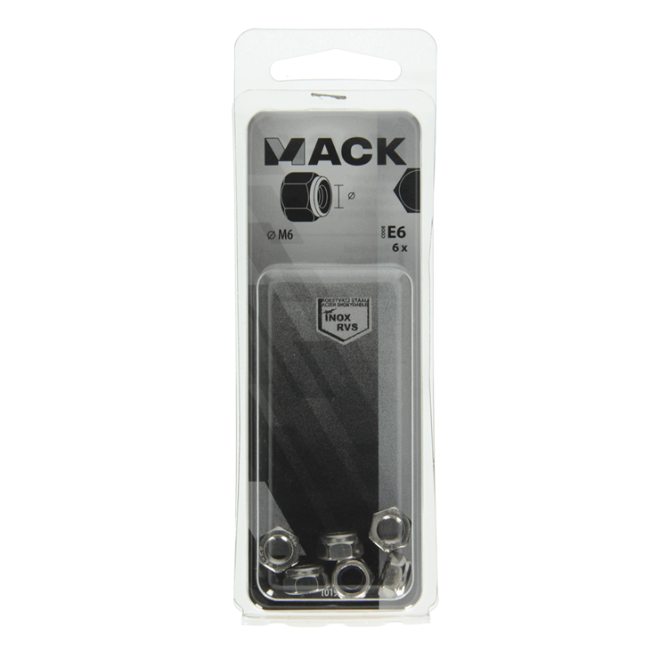 Mack 1019858 - contre-écrou hexagonal acier inoxydable a2 6 pcs m 6 | 10 pièces