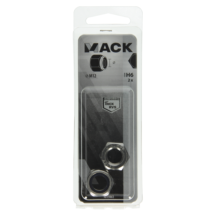 Mack 1019861 - contre-écrou hexagonal acier inoxydable a2 2 pcs m 12 | 10 pièces