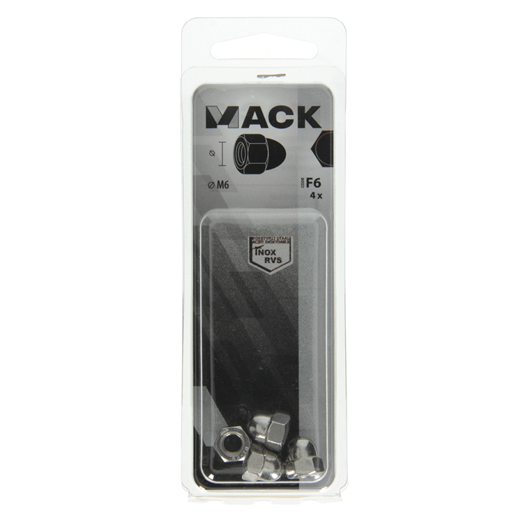Mack 1019862 - écrou borgne en acier inoxydable a2 4pcs m6 | 10 pièces