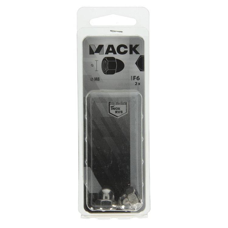 Mack 1019863 - écrou borgne en acier inoxydable a2 2pcs m8 | 10 pièces
