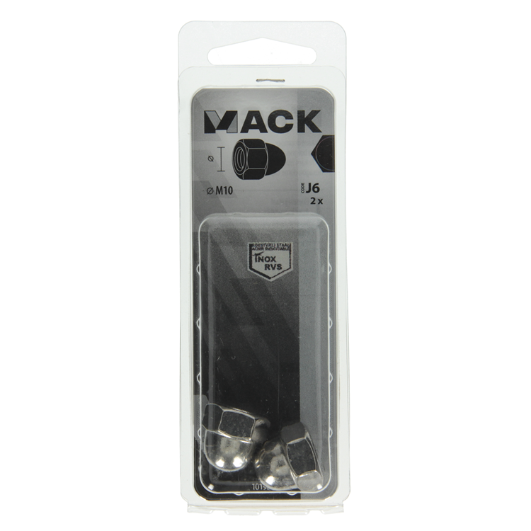 Mack 1019865 - écrou borgne hexagonal acier inoxydable a2 2 pcs m 10 | 10 pièces