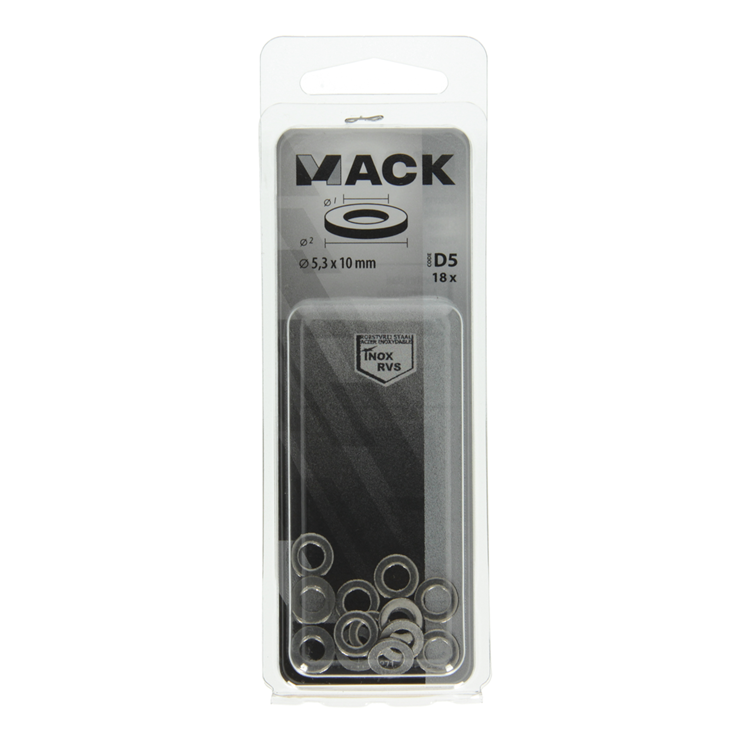 Mack 1019871 - rondelle inox a2 18 pcs m5 | 10 pièces
