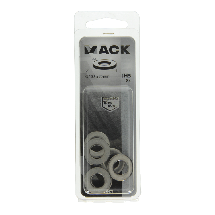 Mack 1019874 - rondelle inox a2 9 pcs m10 | 10 pièces