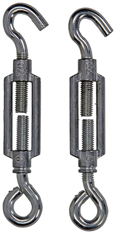 Mack 1008475 - 2 œillets tendeurs + crochet m8 x 70mm galvanisé | 10 pièces