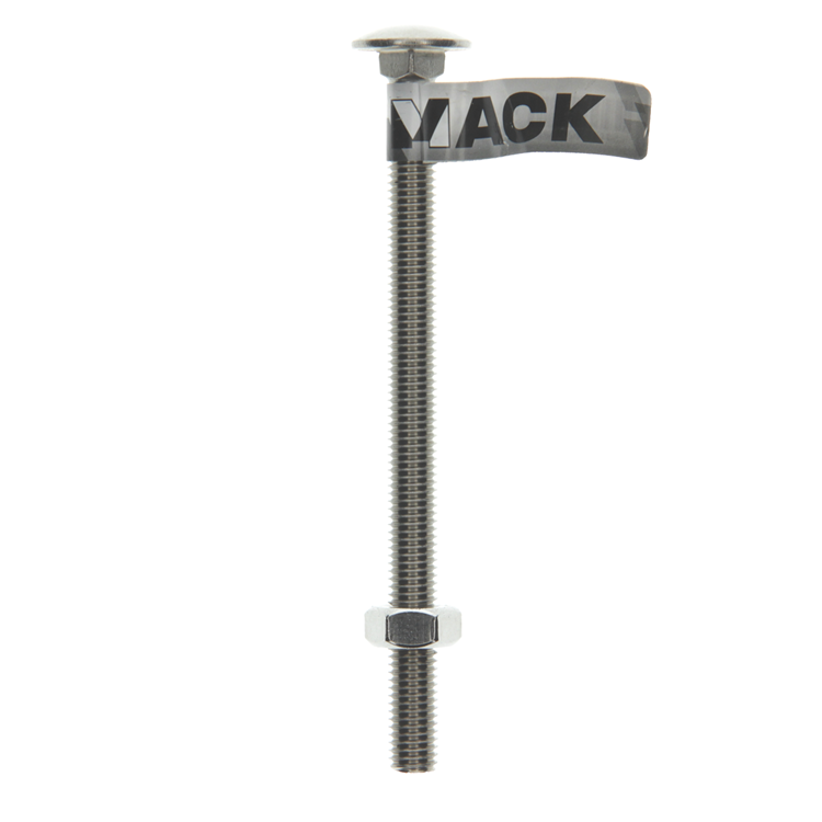 Mack 1019922 - boulon à bois + écrou acier inoxydable 1 pièce m10 x 140mm | 10 pièces