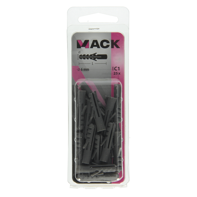 Mack 1017880 - bouchon polyéthylène 25 pcs 6 mm | 5 pièces