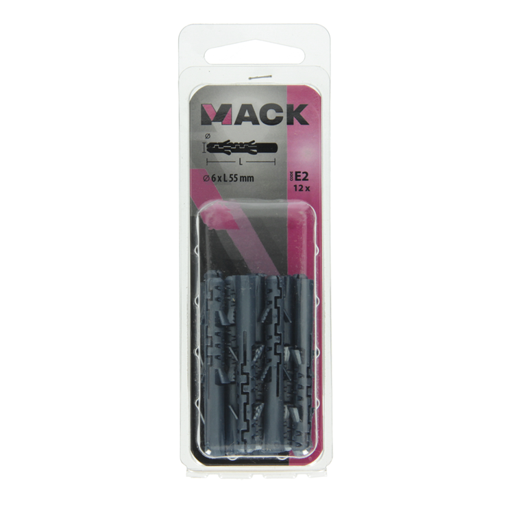 Mack 1019924 - bouchon à expansion longue en polyéthylène 12 pcs 6 x 55 mm | 5 pièces