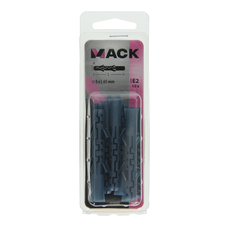 Mack 1019925 - bouchon à expansion longue en polyéthylène 10 pcs 8 x 65 mm | 5 pièces