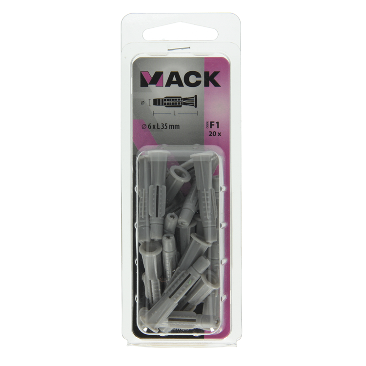 Mack 1017886 - bouchon universel avec collier en polyéthylène.20pcs 6 x 35 mm | 5 pièces