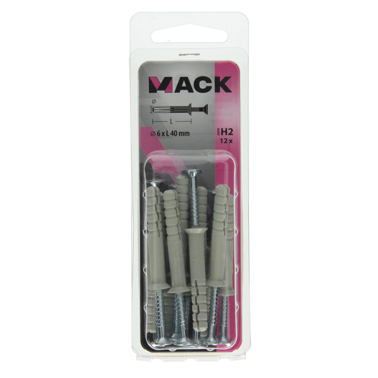 Mack 1017907 - bouchon à clous en nylon polyamide 12 pièces 6 x 40 mm | 5 pièces