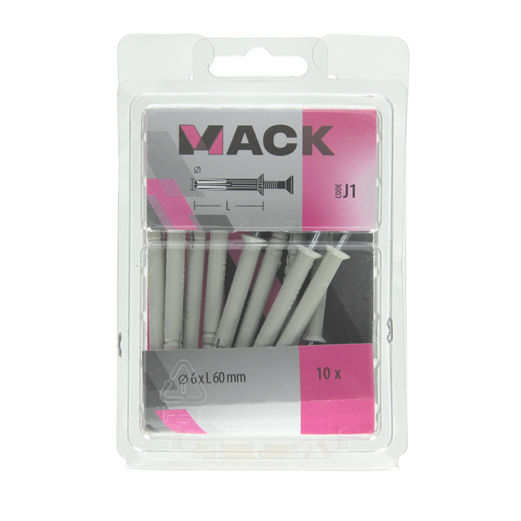 Mack 1017908 - bouchon à clous en nylon polyamide 10 pièces 6 x 60 mm | 5 pièces