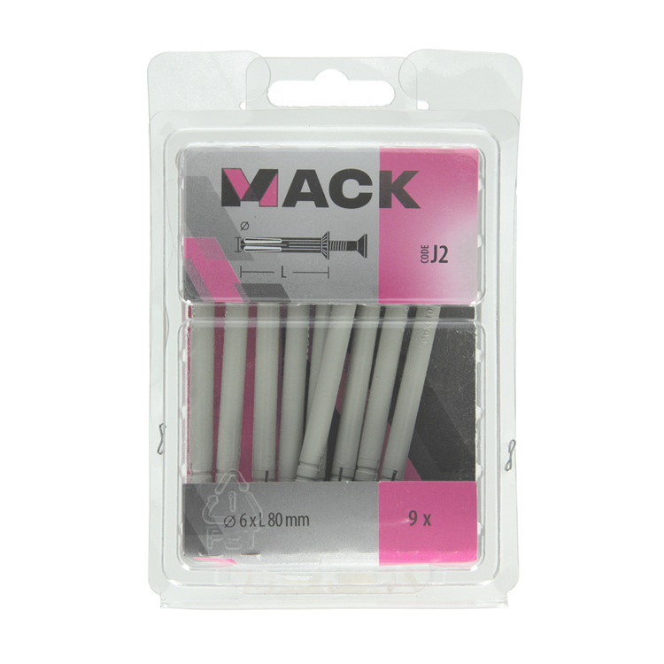 Mack 1017909 - bouchon à clous en nylon polyamide 9 pièces 6 x 80 mm | 5 pièces