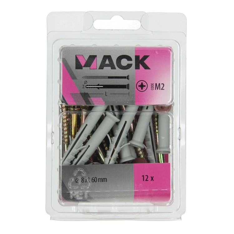 Mack 1017912 - bouchon de cadre avec vis polyamide 12 pcs 8 x 60 mm | 5 pièces