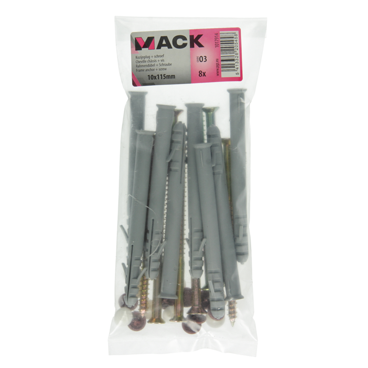 Mack 1017914 - bouchon de cadre avec vis polyamide 8 pcs 10 x 115 mm | 5 pièces