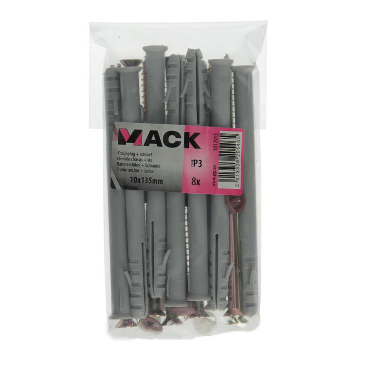 Mack 1017915 - bouchon de cadre avec vis polyamide 8 pcs 10 x 135 mm | 5 pièces