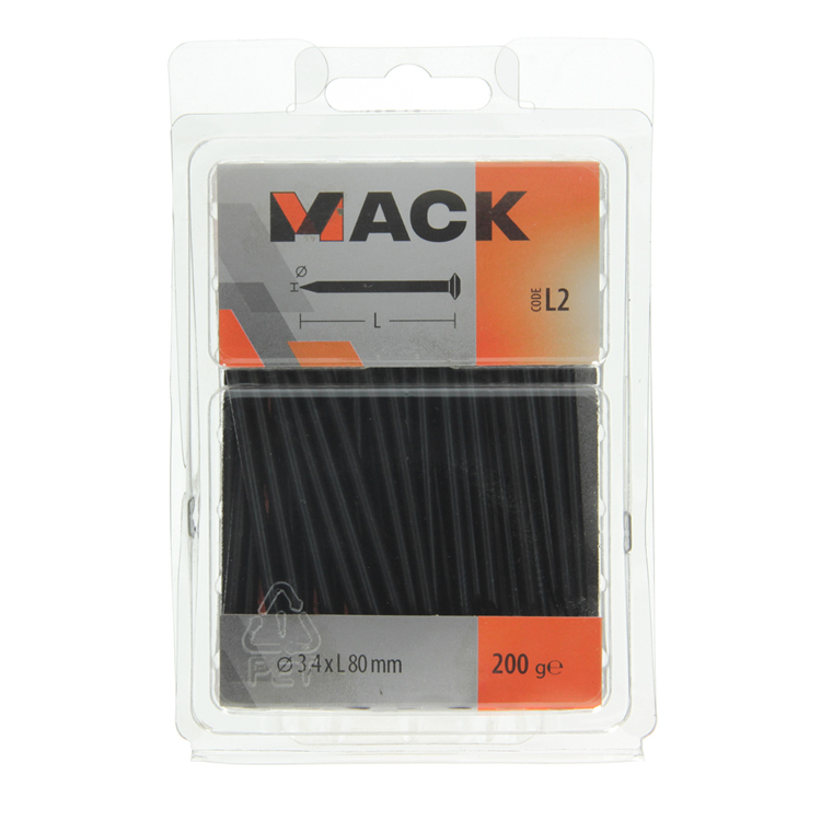 Mack 1017937 - clou en acier bvk acier bleui 200 gr 3,4 x 80 mm | 5 pièces
