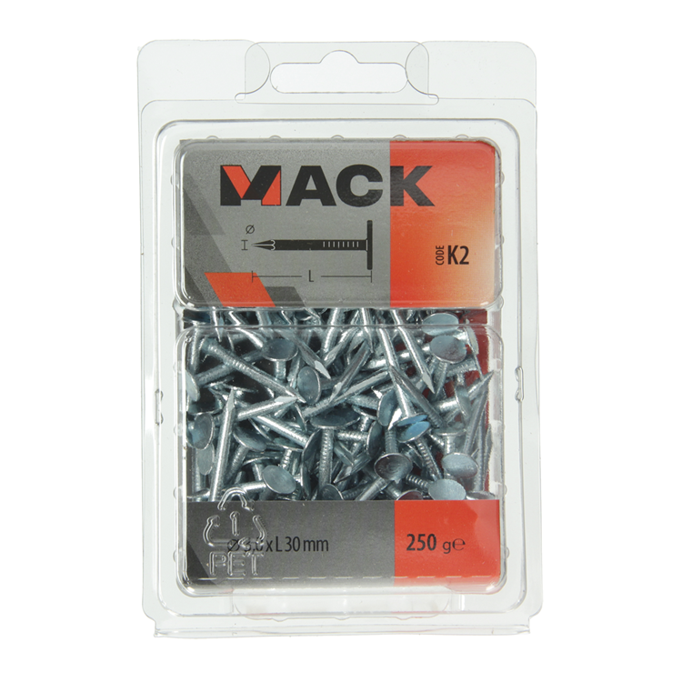 Mack 1017947 - clou de schiste en acier galvanisé 250 gr 3,0 x 30 mm | 5 pièces