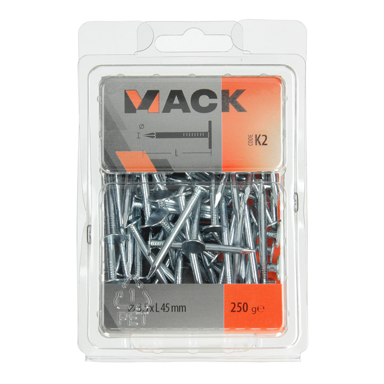 Mack 1017949 - clou de schiste en acier galvanisé 250 gr 3,5 x 45 mm | 5 pièces