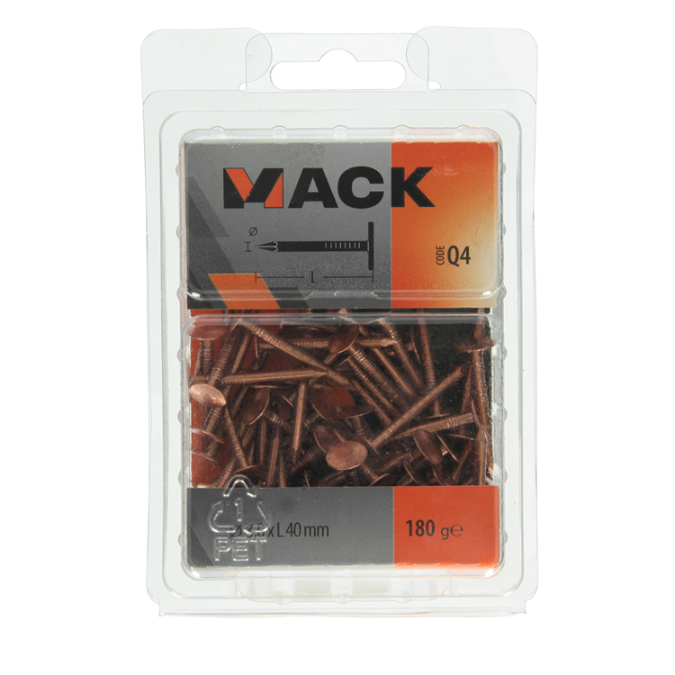 Mack 1019975 - clou de schiste cuivre 180 gr 3,0 x 40mm | 5 pièces