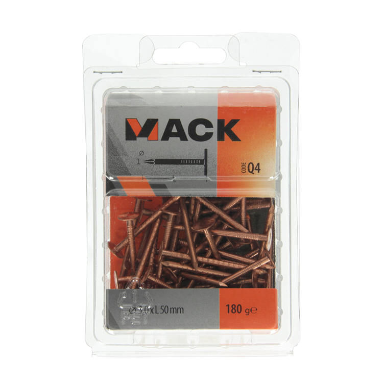 Mack 1019976 - clou de schiste cuivre 180 gr 3,0 x 50mm | 5 pièces