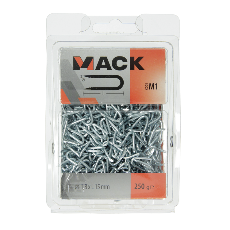 Mack 1017951 - acier de base galvanisé 250 gr 1,8 x 15 mm | 5 pièces