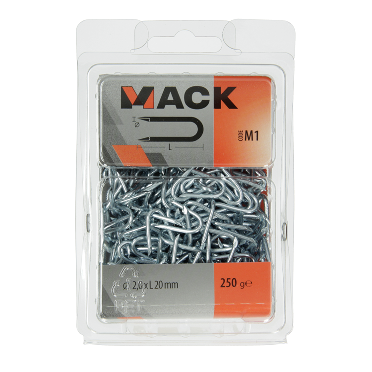Mack 1017952 - acier de base galvanisé 250 gr 2,0 x 20 mm | 5 pièces