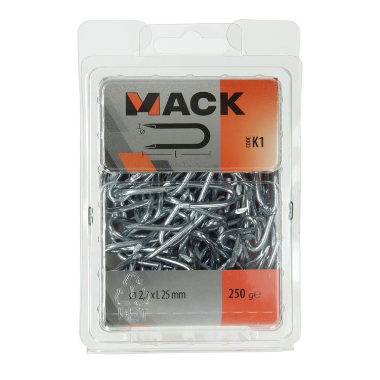 Mack 1017953 - acier de base galvanisé 250 gr 2,7 x 25 mm | 5 pièces