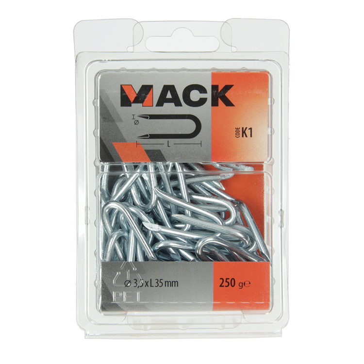 Mack 1017955 - acier de base galvanisé 250 gr 3,5 x 35 mm | 5 pièces