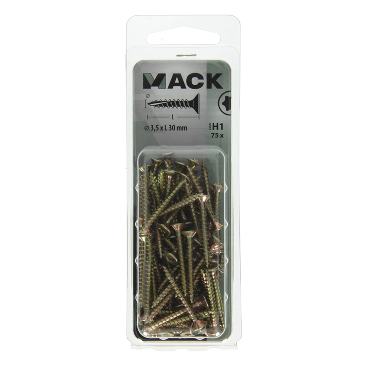 Mack 1018005 - spainplschr.vzkop-auto-assemblage plaqué jaune 75 pièces 3,5 x 30 mm | 5 pièces