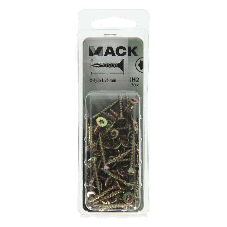 Mack 1018009 - spainplschr.vzkop-auto-assemblage plaqué jaune 70 pièces 4,0 x 25 mm | 5 pièces