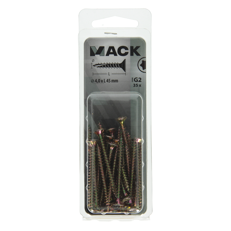 Mack 1018012 - spainplschr.vzkop-auto-assemblage plaqué jaune 35 pièces 4,0 x 45 mm | 5 pièces