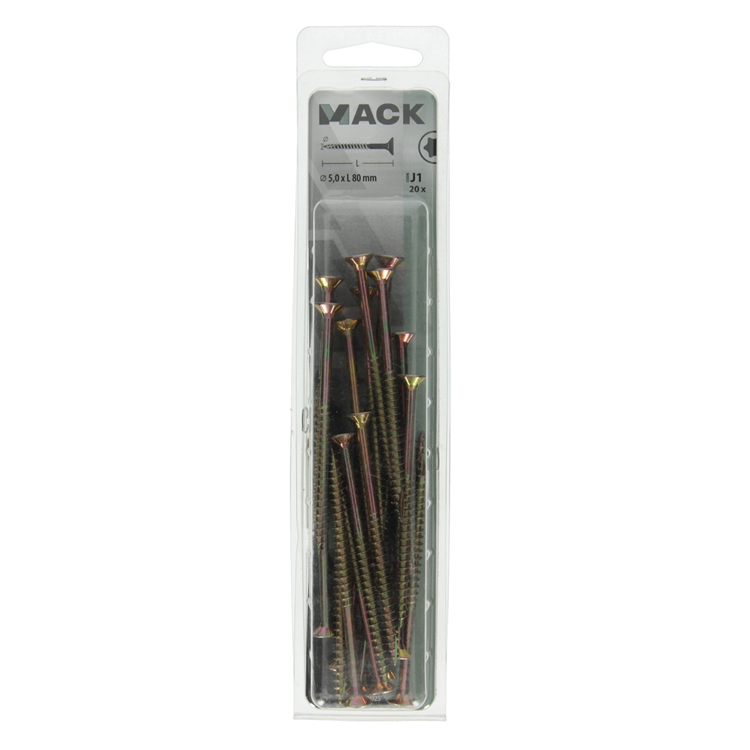 Mack 1018025 - Espagne plschr.vzkop-auto-assemblage plaqué jaune 20 pièces 5,0 x 80 mm | 5 pièces