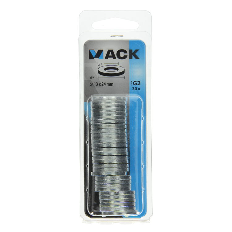 Mack 1018120 - rondelle acier galvanisé 30 pcs 13 x 24 mm | 5 pièces