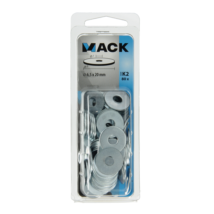 Mack 1018124 - rondelle de corps galvanisée80 pcs 6,5 x 20 mm | 5 pièces