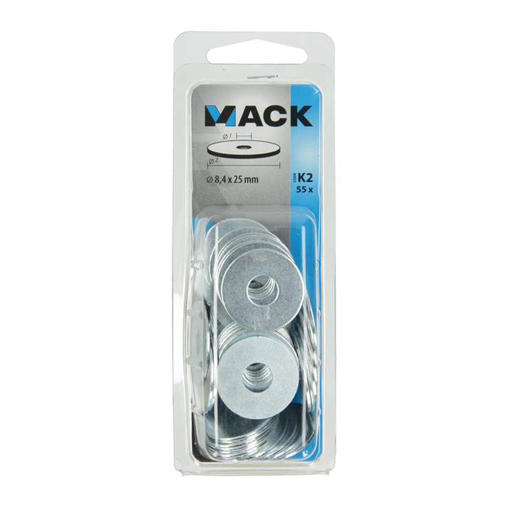 Mack 1018127 - rondelle de carrosserie galvanisée55 pcs 8,4 x 25 mm | 5 pièces