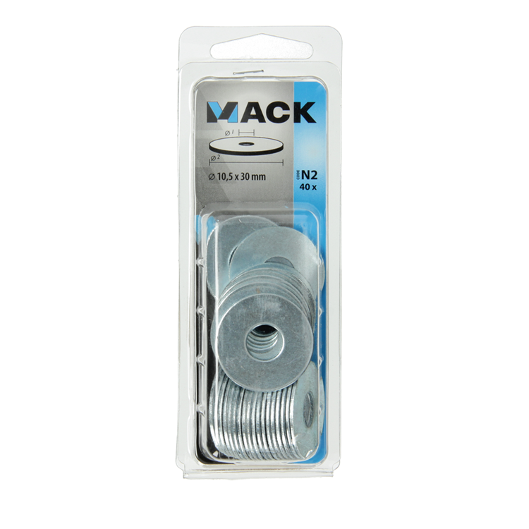 Mack 1018129 - rondelle de carrosserie galvanisée40 pcs 10,5 x 30 mm | 5 pièces