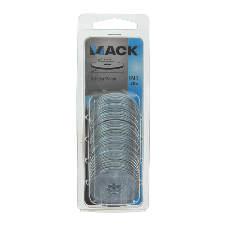 Mack 1018130 - rondelle de carrosserie galvanisée28 pcs 10,5 x 35 mm | 5 pièces