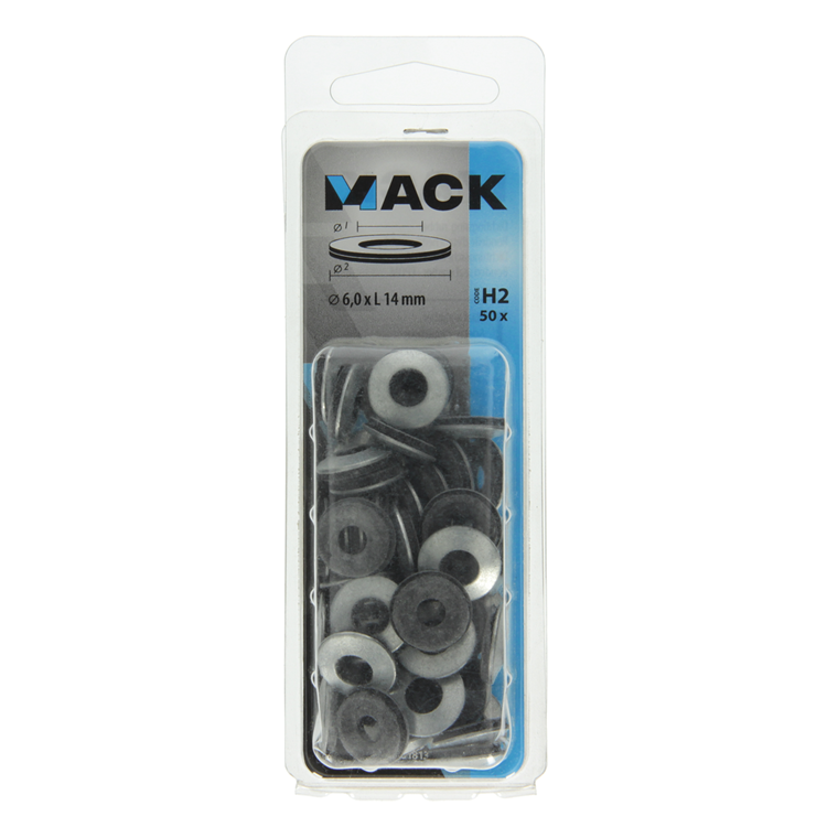 Mack 1018133 - bague d'étanchéité en caoutchouc galvanisé 50 pièces 6,0 x 14 mm | 5 pièces